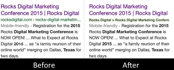 Google URL Update April 2015 Before and After